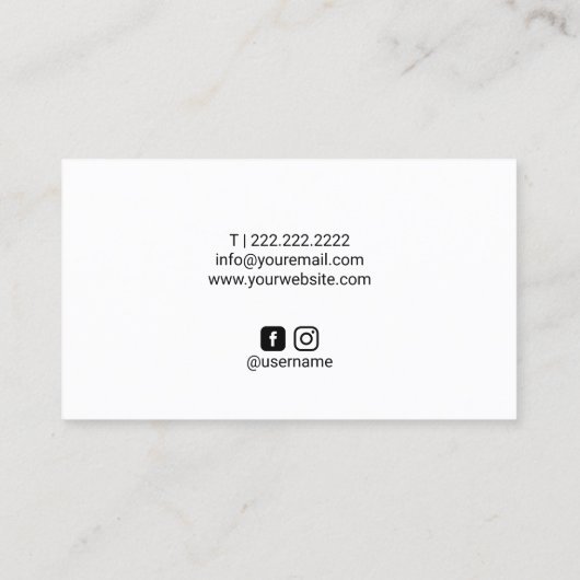 ミニマル金ゴールドまばたき&ブロウズメイクアップアーティストサロン 名刺 (裏面)