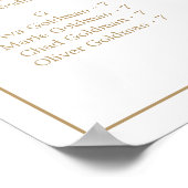 ミニマル金ゴールドアルファベット座席表 ポスター (角)