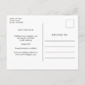 ミニマル金ゴールドウェディング日付写真を保存 案内ポストカード (裏面)