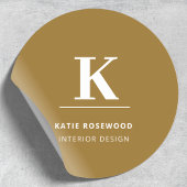 ミニマル金ゴールドエレガント洗練ルクスモノグラム ラウンドシール