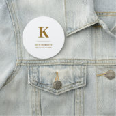 ミニマル金ゴールドエレガント洗練ルクスモノグラム 名札 (インサイチュ)