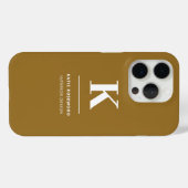 ミニマル金ゴールドエレガント洗練ルクスモノグラム Case-Mate iPhoneケース (裏面 (横))