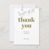 ミニマル金ゴールドオーキッ結婚ト写真の提供 サンキューカード (正面)