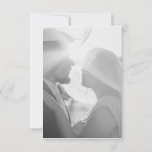 ミニマル金ゴールドオーキッ結婚ト写真の提供 サンキューカード (裏面)