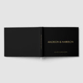 ミニマル金ゴールドカスタムブラックシンプル結婚ズ ゲストブック (全面)