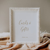 ミニマル金ゴールドカードとギフトサイン ポスター