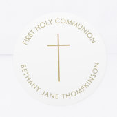 ミニマル金ゴールドクロスファースト聖餐式 ラウンドシール