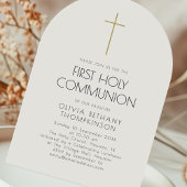 ミニマル金ゴールドクロスファースト聖餐式 招待状