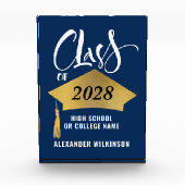 ミニマル金ゴールドグラッドキャップススタイリッシュクリプト卒業 フォトブロック (正面)