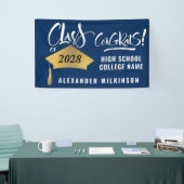 ミニマル金ゴールドグラッドキャップススタイリッシュクリプト卒業 横断幕 (トレードショー)