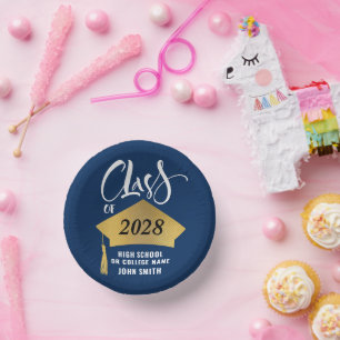 ミニマル金ゴールドグラッドキャップスタイリッシュ卒業パーティー ペーパーボウル