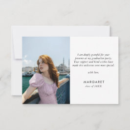 ミニマル金ゴールドグラッモダンド写真卒業 サンキューカード