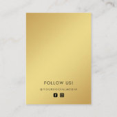 ミニマル金ゴールドグラデーションあなたのロゴイヤリングディスプレイ 名刺 (裏面)