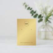 ミニマル金ゴールドグラデーションあなたのロゴイヤリングディスプレイ 名刺 (スタンド正面)