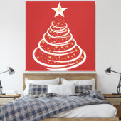 ミニマル金ゴールドグリッタークリスマスツリー キャンバスプリント (インサイチュ (寝室))