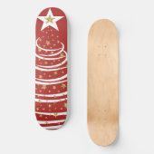 ミニマル金ゴールドグリッタークリスマスツリー スケートボード (正面)