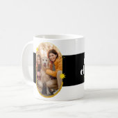 ミニマル金ゴールドグリッタークリスマスファミリー写真 コーヒーマグカップ (正面左)