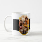 ミニマル金ゴールドグリッタークリスマスファミリー写真 コーヒーマグカップ (左)
