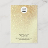 ミニマル金ゴールドグリッタージュエリーホルダーイヤリング 名刺 (裏面)