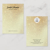 ミニマル金ゴールドグリッタージュエリーホルダーイヤリング 名刺 (正面/裏面)