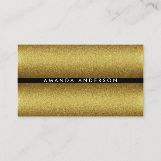 ミニマル金ゴールドグリッターテクスチャ 名刺 (正面)