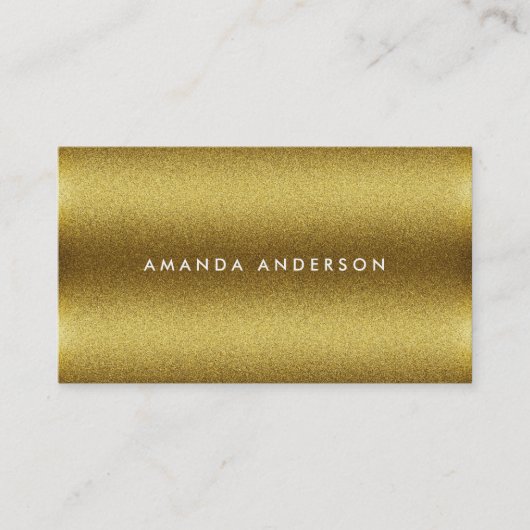 ミニマル金ゴールドグリッターテクスチャ 名刺 (正面)