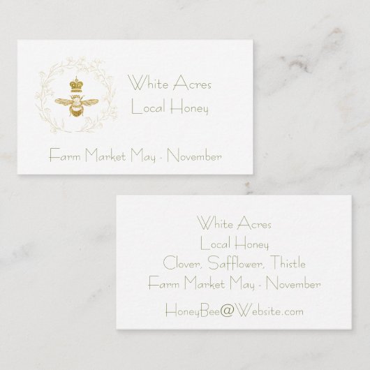 ミニマル金ゴールドグリッタービーアンドクラウン 名刺 (正面/裏面)