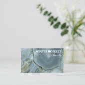 ミニマル金ゴールドグリッター大理石ロゴ名刺 名刺 (スタンド正面)