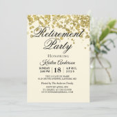 ミニマル金ゴールドグリッター退職パーティー 招待状 (スタンド正面)