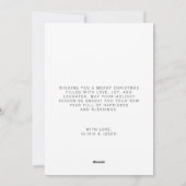 ミニマル金ゴールドグレーオーナメントクリスマスフォト シーズンカード (裏面)