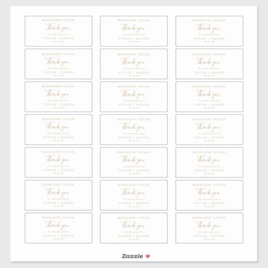 ミニマル金ゴールドゲスト名結婚式の引き出物シール シール (シート)