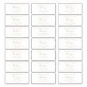 ミニマル金ゴールドゲスト名結婚式の引き出物シール シール (正面)