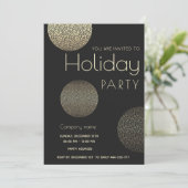 ミニマル金ゴールドサークル企業のホリデーパーティー 招待状 (スタンド正面)