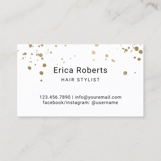 ミニマル金ゴールドシザーエレガントタイポグラフィヘア 名刺 (裏面)
