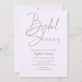 ミニマル金ゴールドシルバーマグノリアブライダルシャワー 招待状