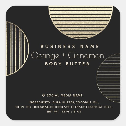 ミニマル金ゴールドシンプル円モダン スクエアシール (正面)