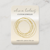 ミニマル金ゴールドジュエリー名刺 名刺 (正面)