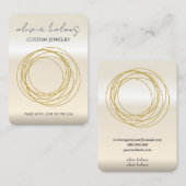 ミニマル金ゴールドジュエリー名刺 名刺 (正面/裏面)