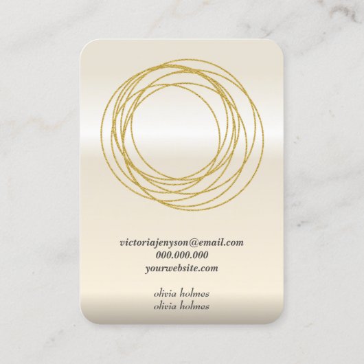 ミニマル金ゴールドジュエリー名刺 名刺 (裏面)