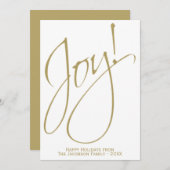 ミニマル金ゴールドスクリプトタイポグラフィシンプルJoy シーズンカード (正面/裏面)
