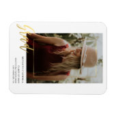 ミニマル金ゴールドスクリプトフォトグラッドアナウンス マグネット (横)