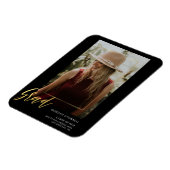 ミニマル金ゴールドスクリプトフォトグラッドアナウンス マグネット (左側)