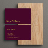 ミニマル金ゴールドスクリプト&ブルゴーニュプロフェッショナル 名刺