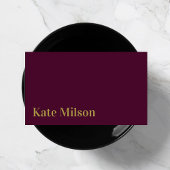 ミニマル金ゴールドスクリプト&ブルゴーニュプロフェッショナル 名刺