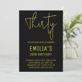 ミニマル金ゴールドスクリプト |第30回誕生日 サンキューカード (スタンド正面)