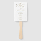 ミニマル金ゴールドスクリプトWe Do結婚式 プログラム ハンドファン (正面)