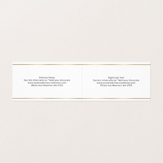 ミニマル金ゴールドストライプの青い濃淡の背景 名刺 (内部フラット)