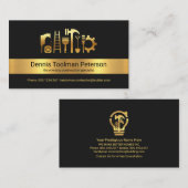 ミニマル金ゴールドストライプマニャツール 名刺 (正面/裏面)