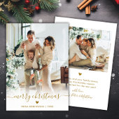 ミニマル金ゴールドスモダンクリプト2写真メリークリスマス シーズンカード