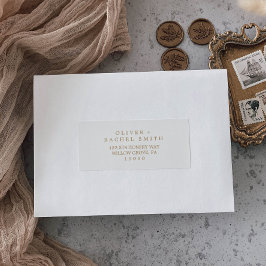 ミニマル金ゴールドタイポグラフィゲスト住所 シール